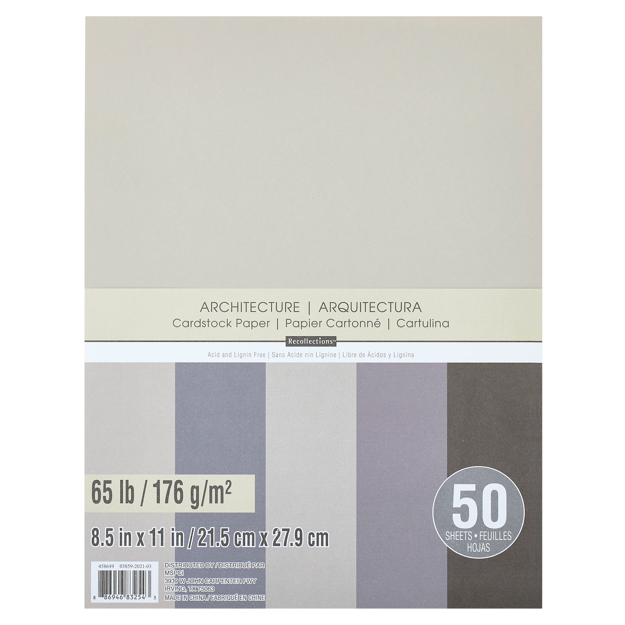 12 Packs: 50 ct. (600 total) Architecture 8.5" x 11" Cardstock Paper by Recollections™
